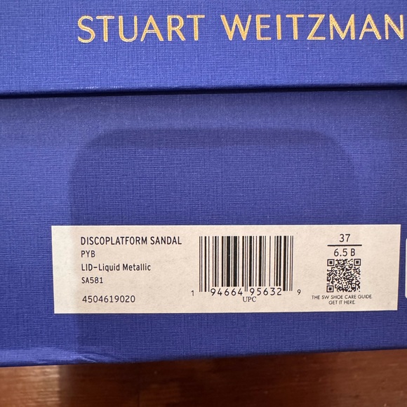 Stuart Weitzman DISCOPLATFORM gold platform sandal. Metallic gold leather.  6.5 - Picture 4 of 10